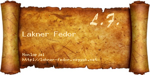 Lakner Fedor névjegykártya